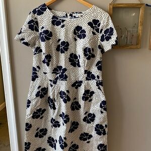 Boden Navy and White Floral Dress